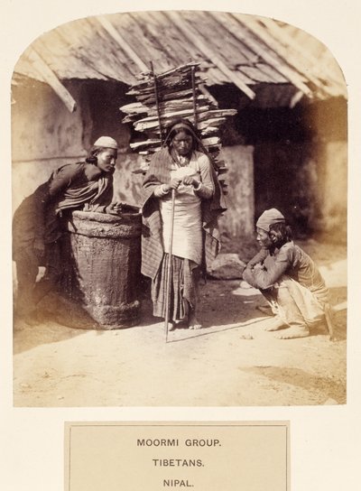 Groupe de Moormi, Tibétains, Nipal, de The People of India, par J. Forbes Watson, publié en 1868 - English Photographer